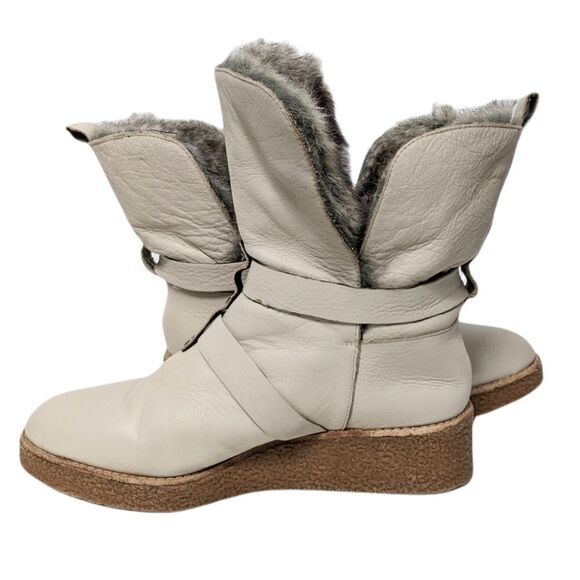 REBECCA MINKOFF Perry Leather Fur Lined Foldover Buckle Boots 8.5 - Picture 6 of 11